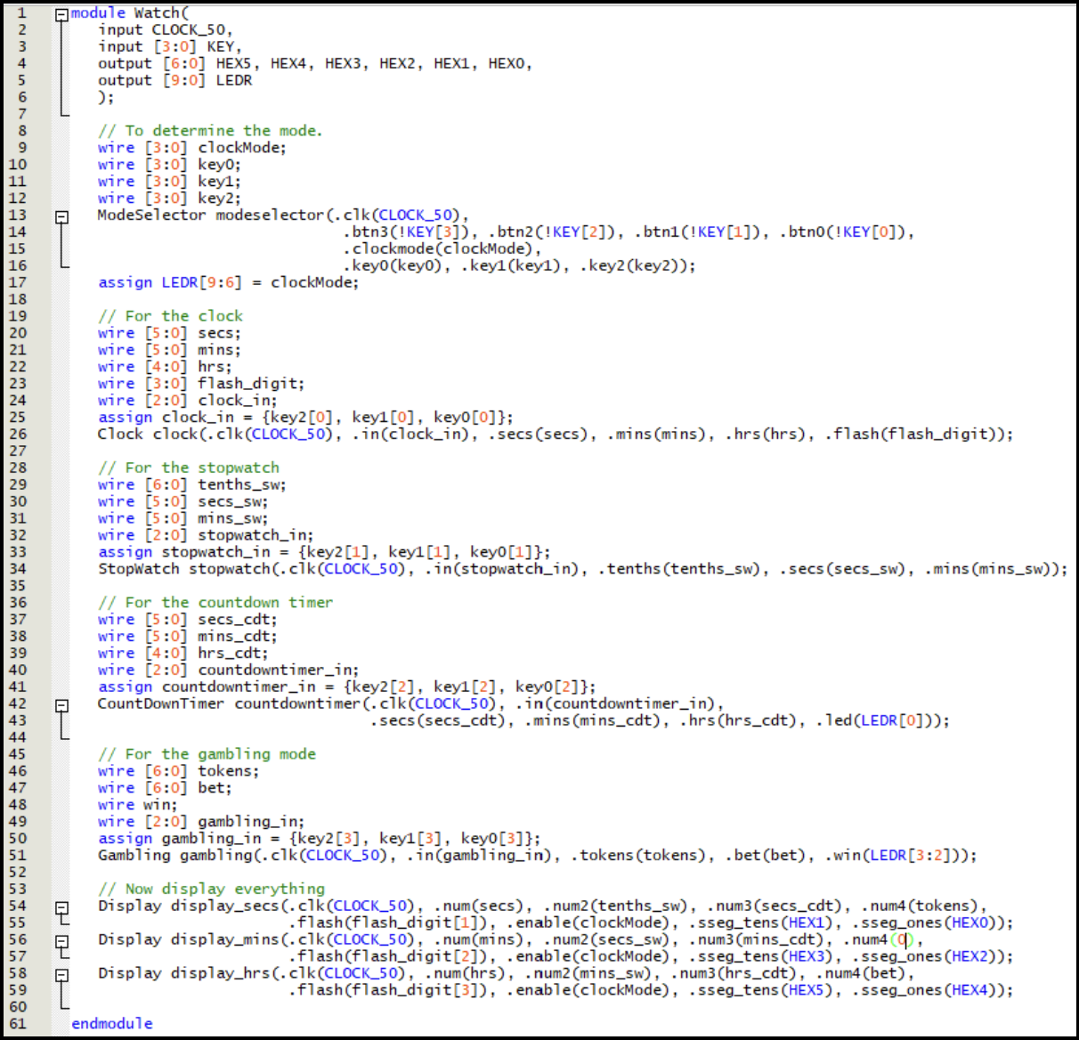 Project Top Level Module
